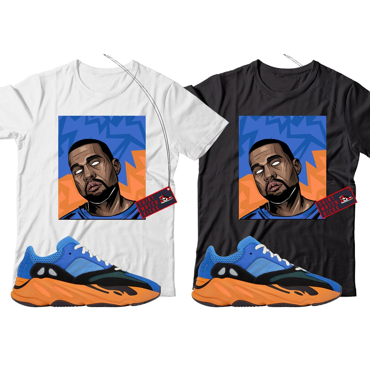 Kanye T-Shirt Match Yeezy 700 Bright Blue