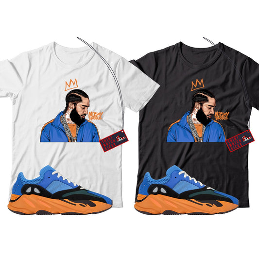 Nipsey T-Shirt Match Yeezy 700 Bright Blue