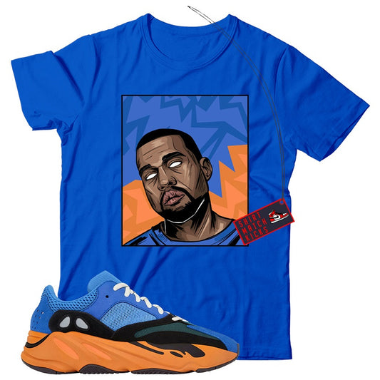 Kanye T-Shirt Match Yeezy 700 Bright Blue