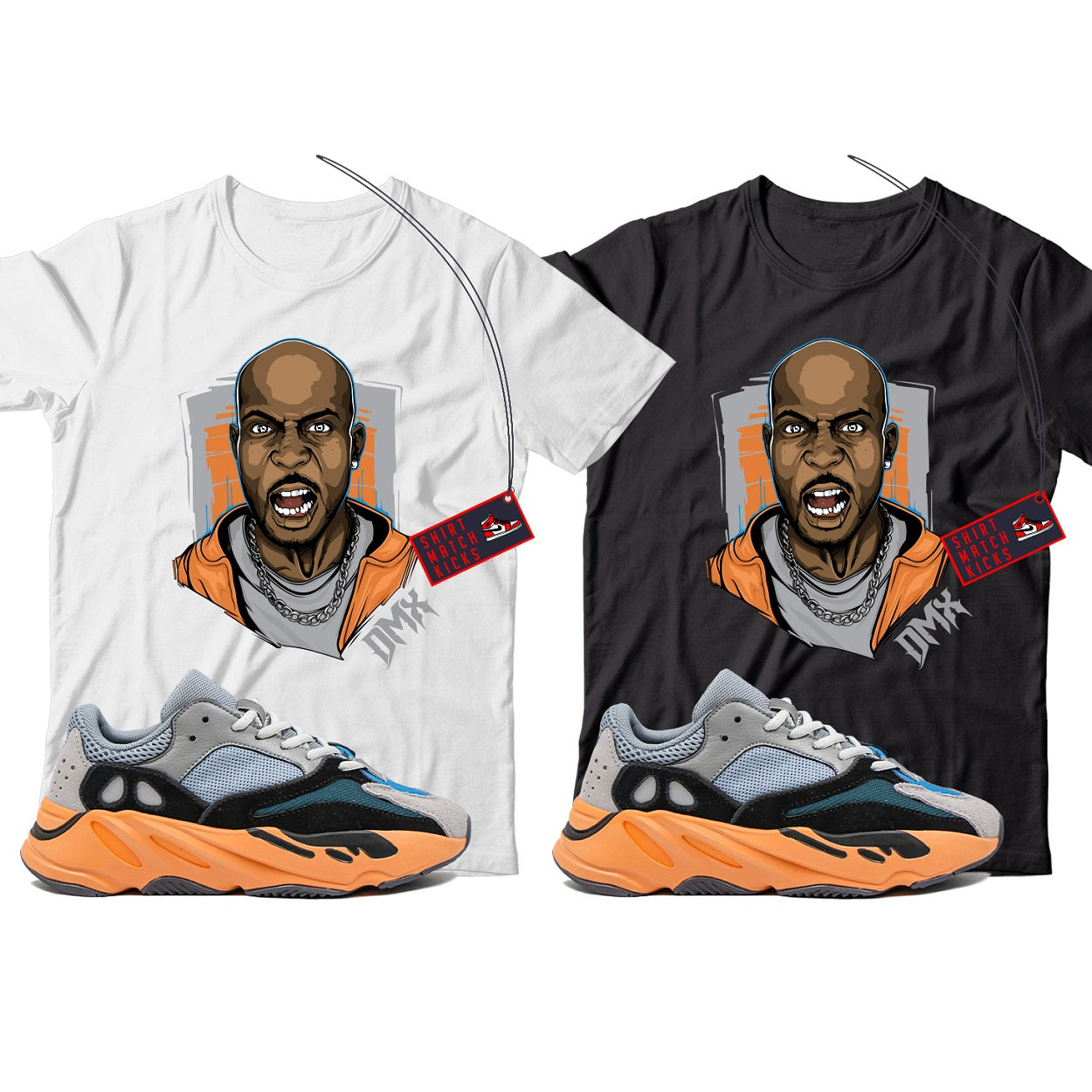 X T-Shirt Match Yeezy 700 Wash Orange