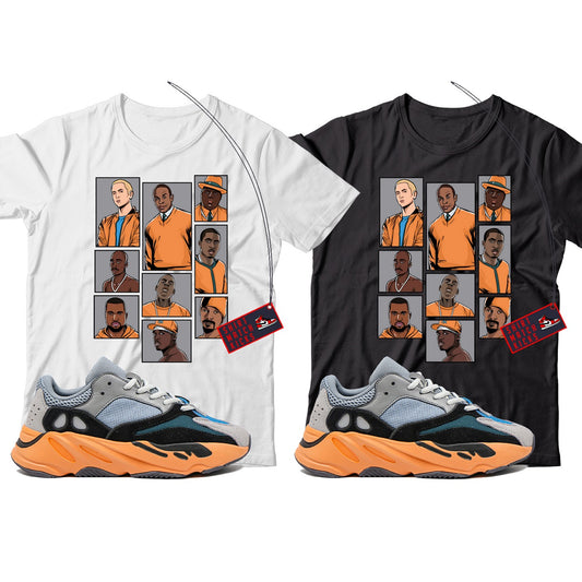 Rap T-Shirt Match Yeezy 700 Wash Orange