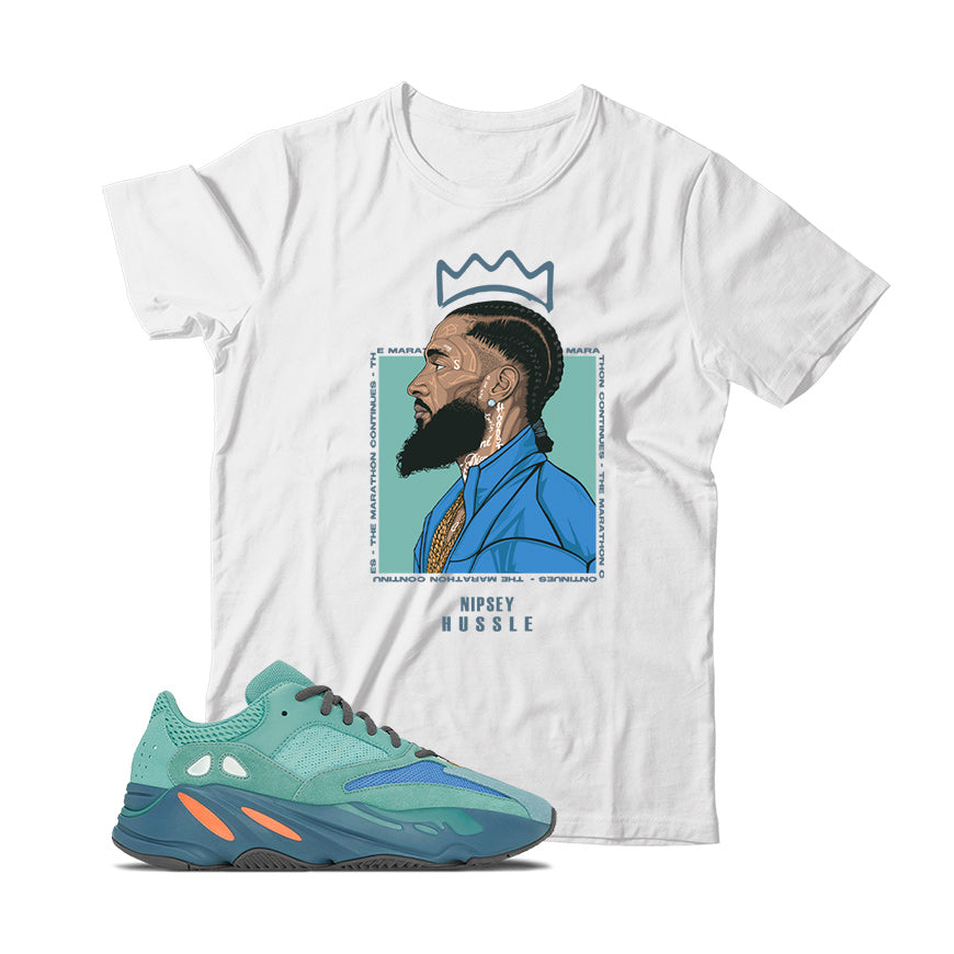 Nipsey(2) T-Shirt Match Yeezy 700 Faded Azure