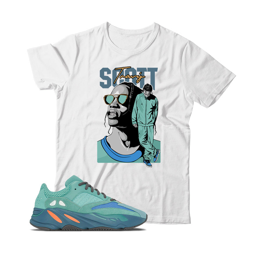 Travis T-Shirt Match Yeezy 700 Faded Azure